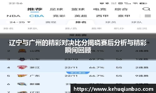 辽宁与广州的精彩对决比分揭晓赛后分析与精彩瞬间回顾
